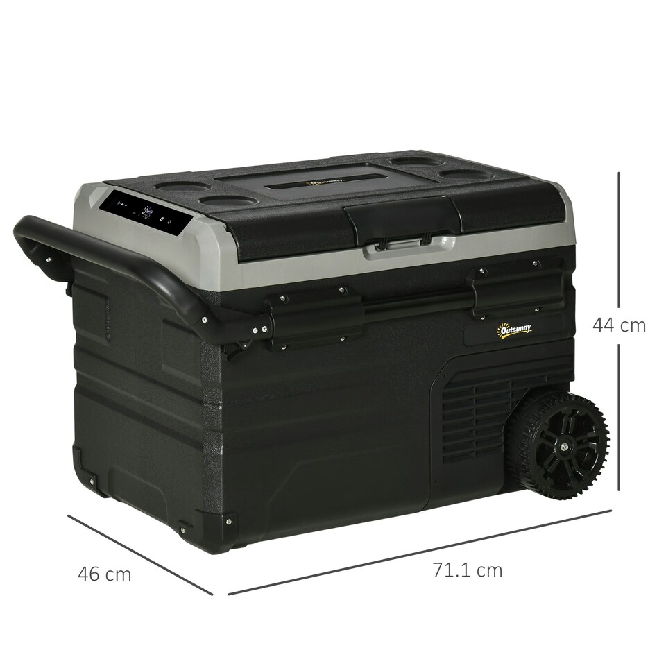 image 1 of Outsunny 40L Car Refrigerator 12V Portable Freezer w/ Inner LED Light