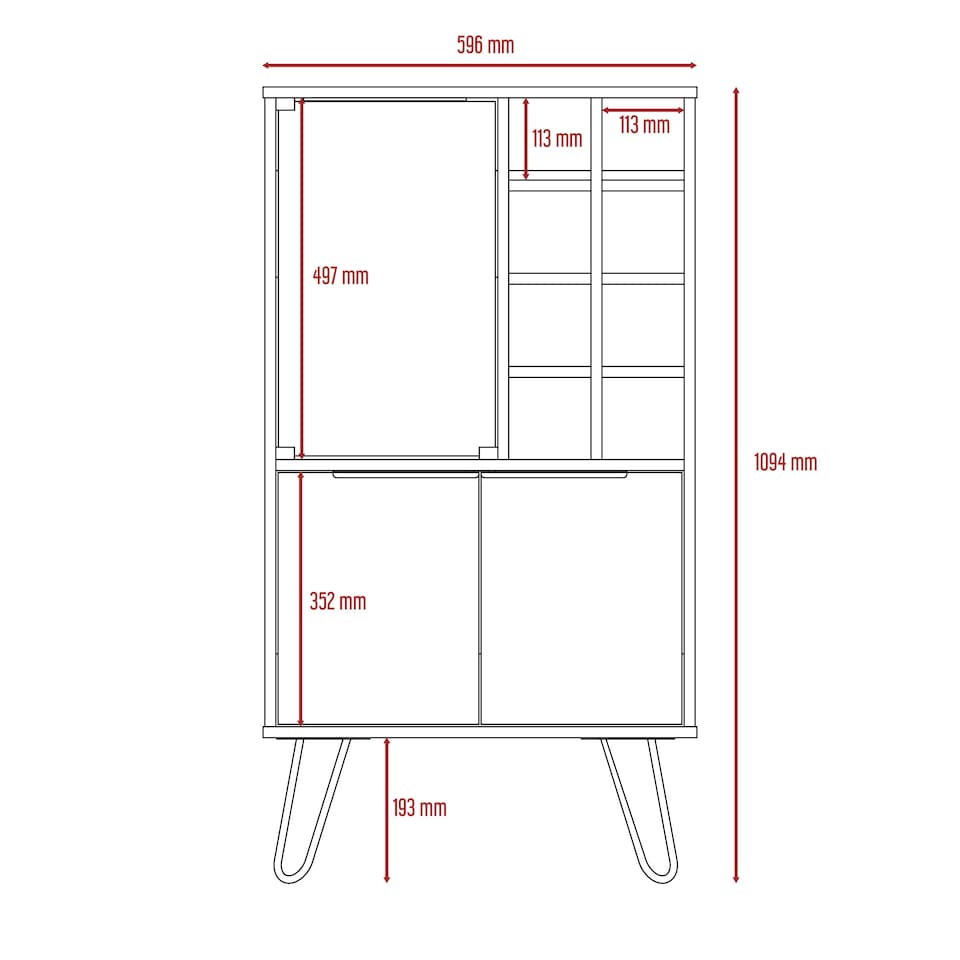 image 1 of Core Products Vegas, Wine Cabinet H109.4cm x W59.6cm x D40cm Brown
