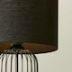 image 2 of ValueLights Gabbia Matte Black Metal Table Lamp with Small Black Drum Shade