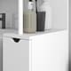 image 8 of HOMCOM Tall Bathroom Storage Cabinet with Shelf and Drawers, White, Grey