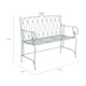 image 8 of Charles Bentley Decorative Wrought Iron Outdoor Rustic Bench - Sage Green