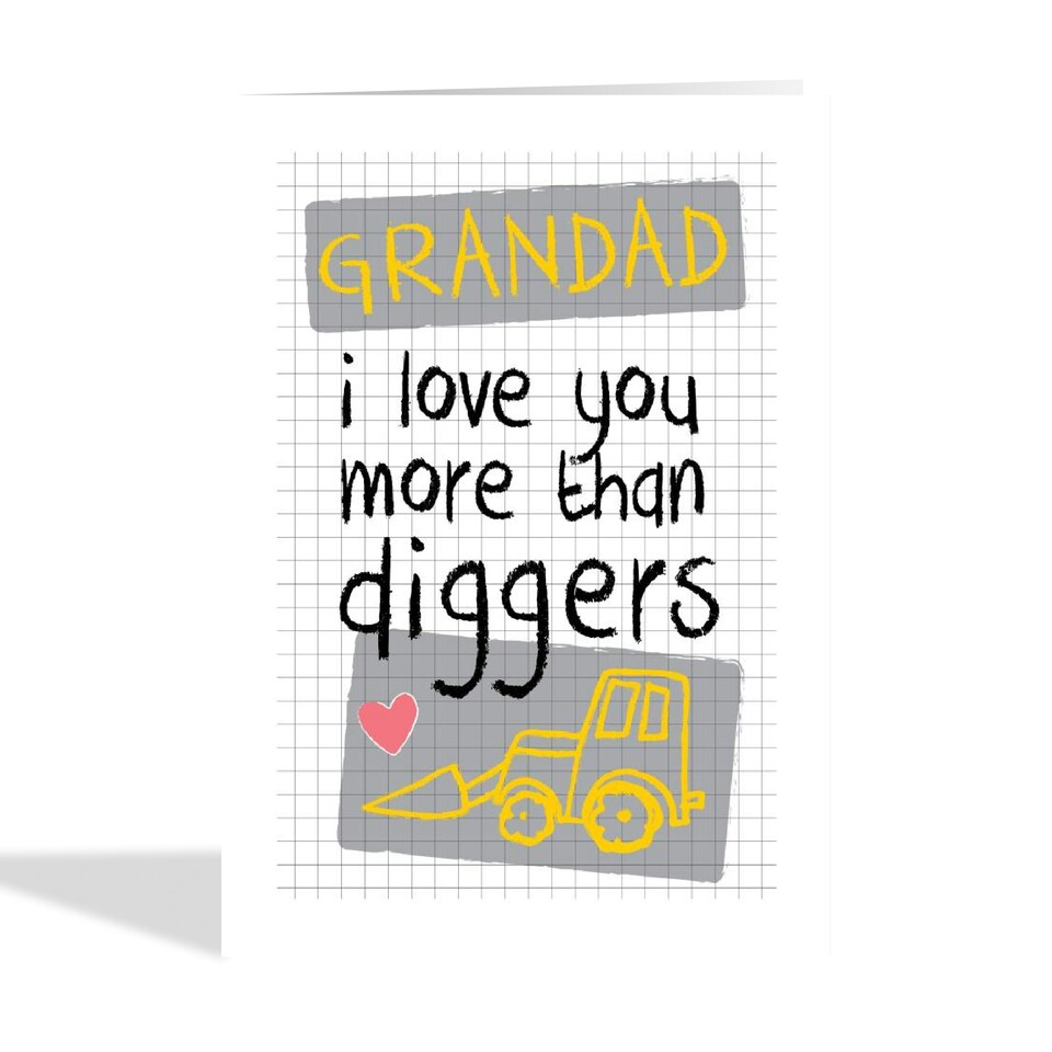 image 1 of Cute Diggers Father's Day Card For Grandad