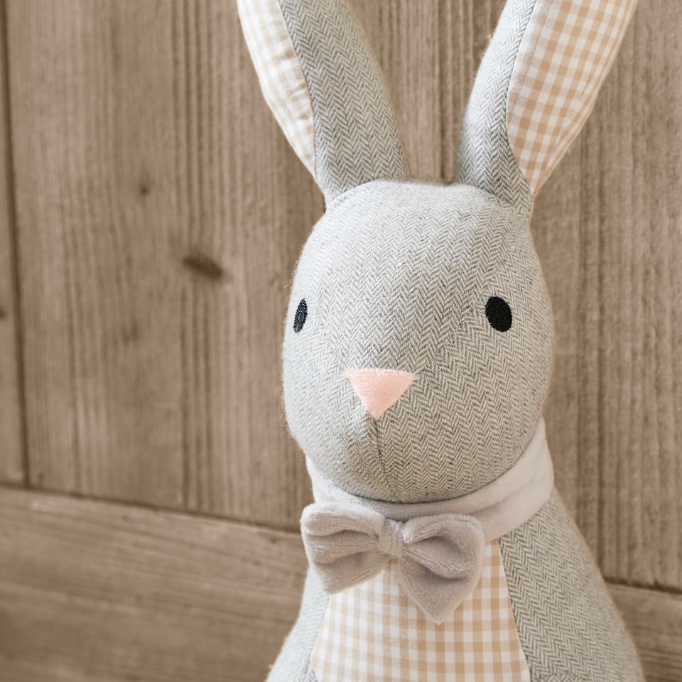 image 1 of Harvey Hare Herringbone Door Stop | Cream | Natural | One Size | 1