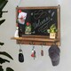 image 6 of Wooden Chalkboard With Wall Hooks Brown Brown | One Size