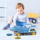 image 3 of Shark Devour Transporter Toy Truck - Push-and-Go Vehicle with Slide-Off Ramp, Roaring Sounds, Lights & 4 Mini Cars, Realistic Shark-Head Design for Kids Ages 3-7