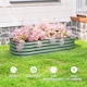 image 7 of Outsunny Galvanised Raised Garden Bed Planter Box with Safety Edging, Dark Grey
