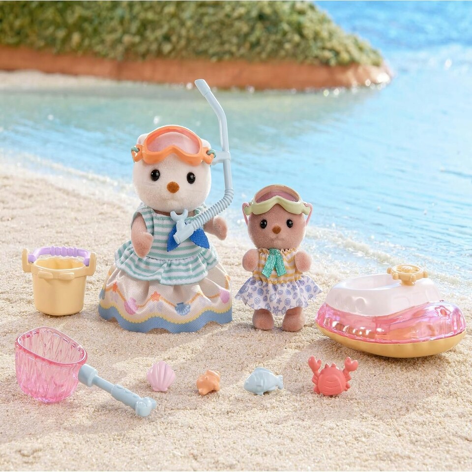 image 1 of Sylvanian Families - Sea Otter Sisters-Splashy Snorkel Set