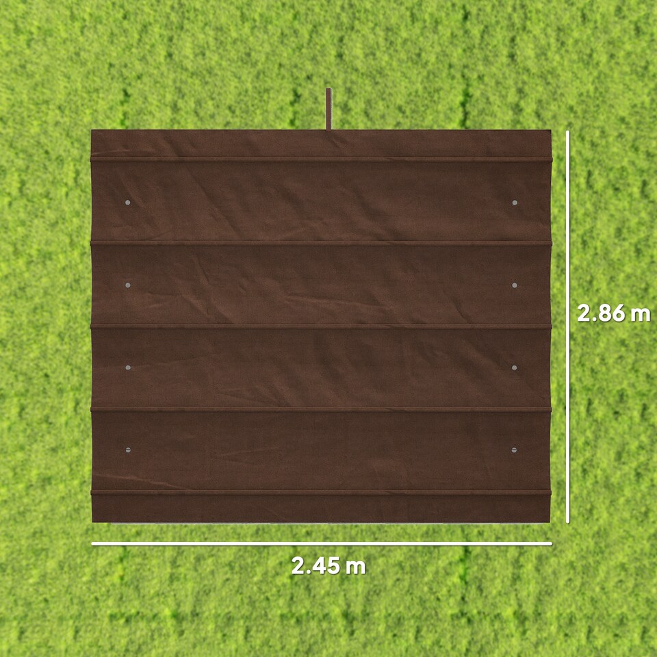 image 1 of Outsunny Retractable Pergola Roof, Sun Shade Cover Top Only, UV30 Protected 2.86 x 2.45 m Replacement Canopy Fabric for 3 x 2 m Pergola Frame, Coffee