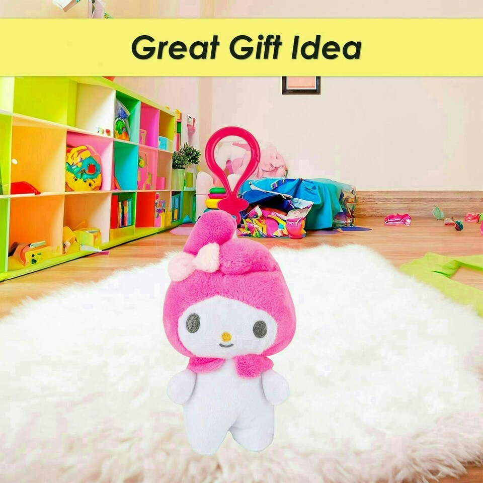 image 1 of Hello Kitty Soft Toy melody Clip On Cute Plush Huggable Cuddly 12cm Pink