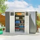 image 2 of Outsunny 8 x 4 ft Garden Storage Shed, Outdoor Metal Shed, Light Grey | Grey | Light Grey | 1