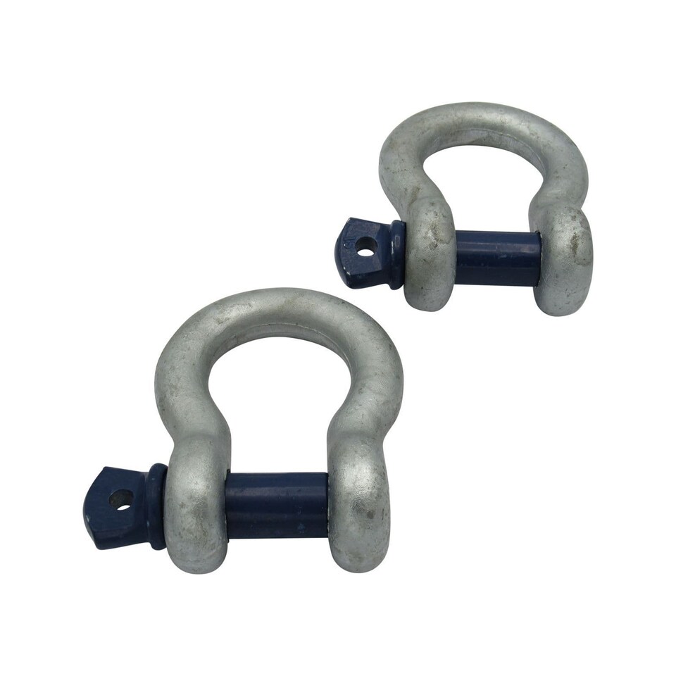 Galvanised Lifting Bow Shackle Screw Pin 0.75 Ton X2 (0.75T Towing Rigging 750KG)