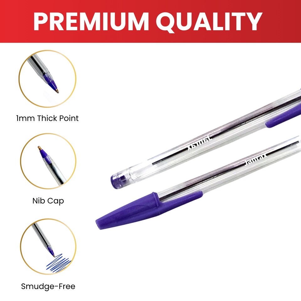 image 1 of Box of 50 Orange Ballpoint Pens Smooth Glide by Janrax