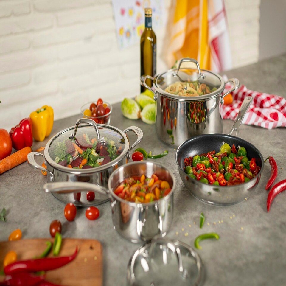 image 1 of Allround 3pc Saucepan & Casserole Set