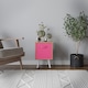 image 3 of Beech 1-Drawer Cube Shelving Unit with Scandinavian Legs | Pink | Dark Pink & White | 1