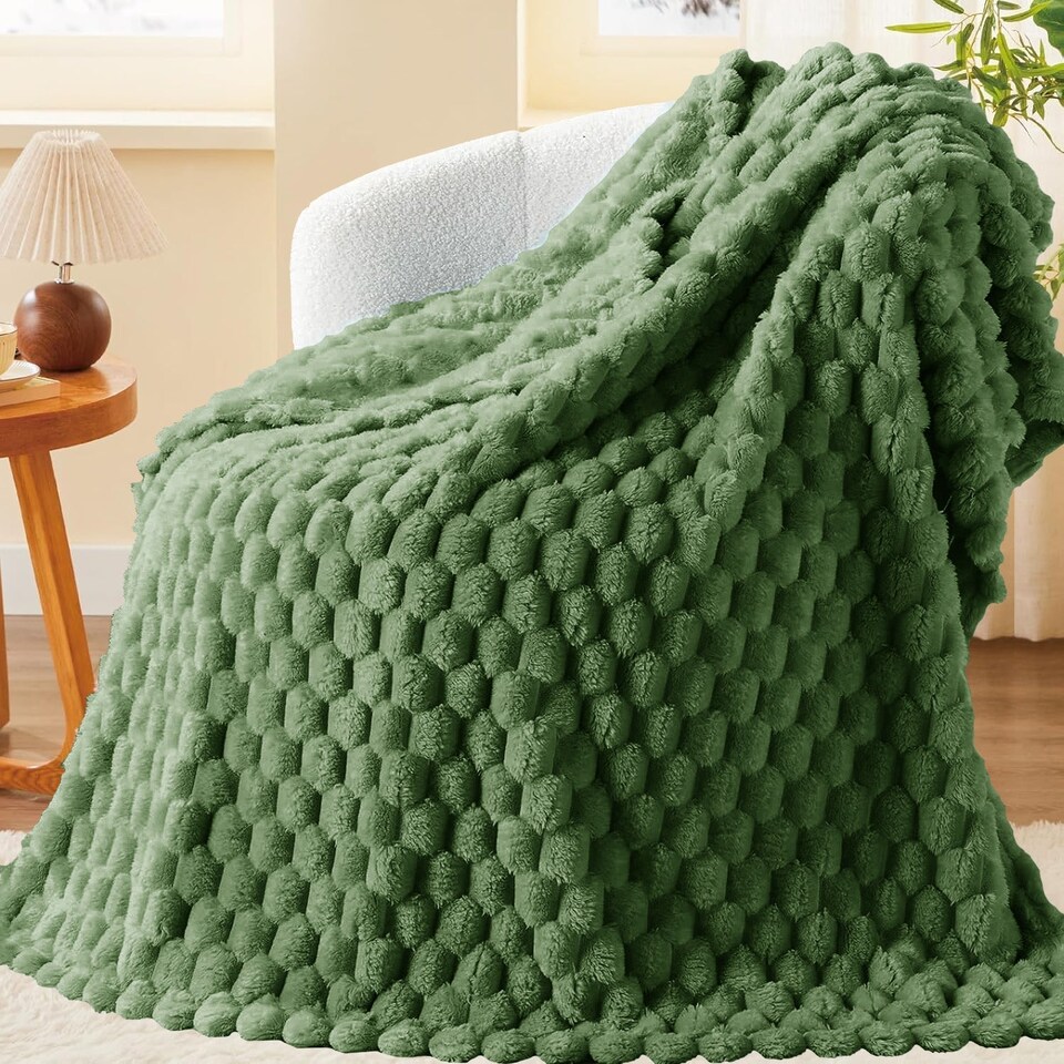 image 1 of Velosso Chunky Popcorn Faux Rabbit Fur Blanket