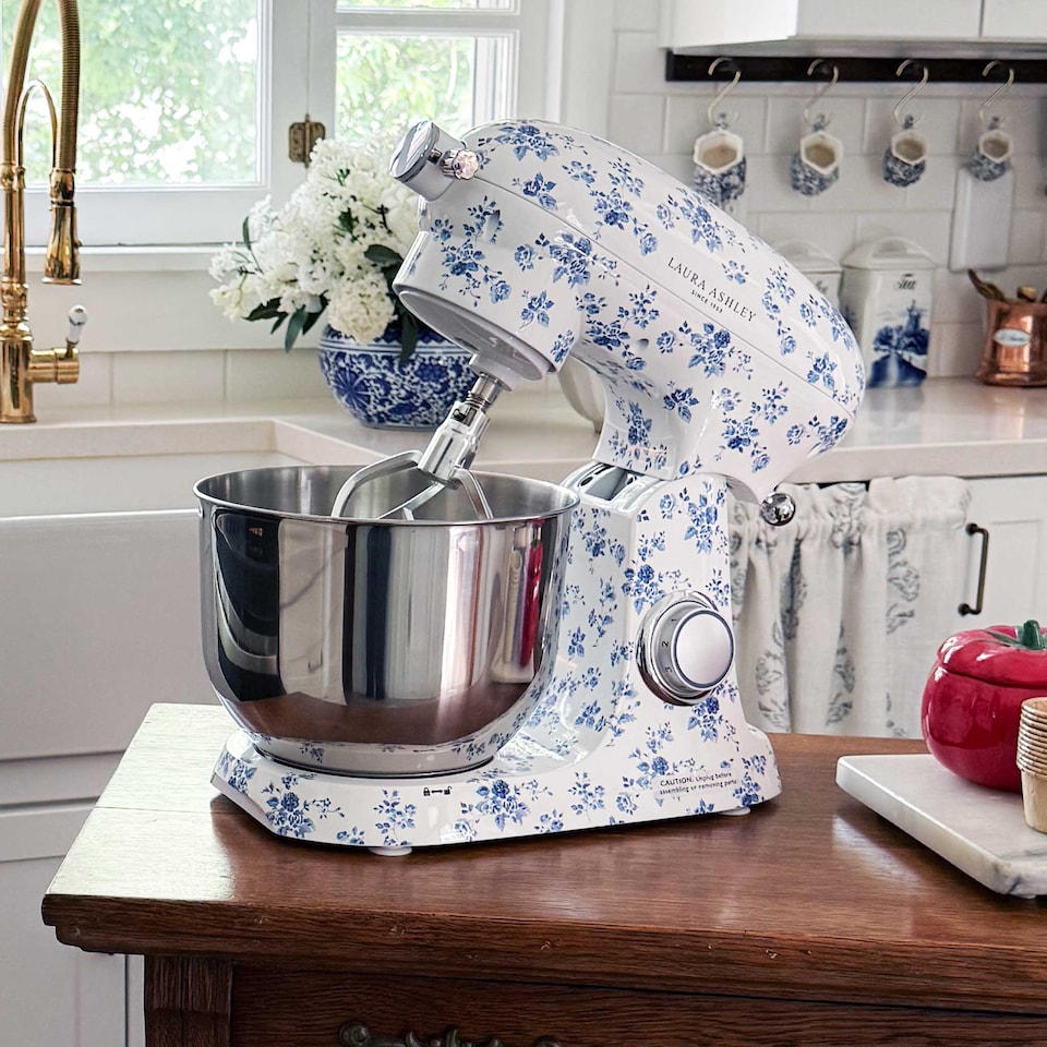 image 1 of Laura Ashley China Rose 1800W Stand Mixer with 6 Speed Settings