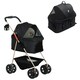 image 1 of PawHut 3-in-1 Pet stroller with Detachable Carrier for Mini Dogs, Black