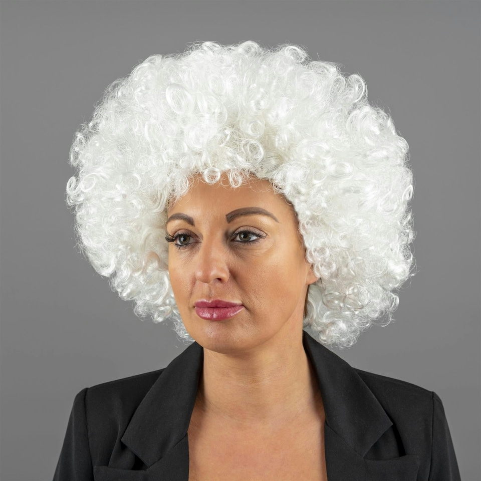 image 1 of White Afro Curly Wig Multi