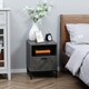 image 2 of HOMCOM Bedside Table, Sofa Side Table W/ Drawer and Shelf Living Room, Bedroom