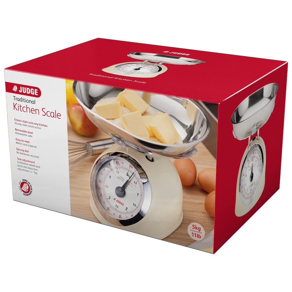 image 1 of Judge Kitchen Classic Mechanical Scale 5kg Cream