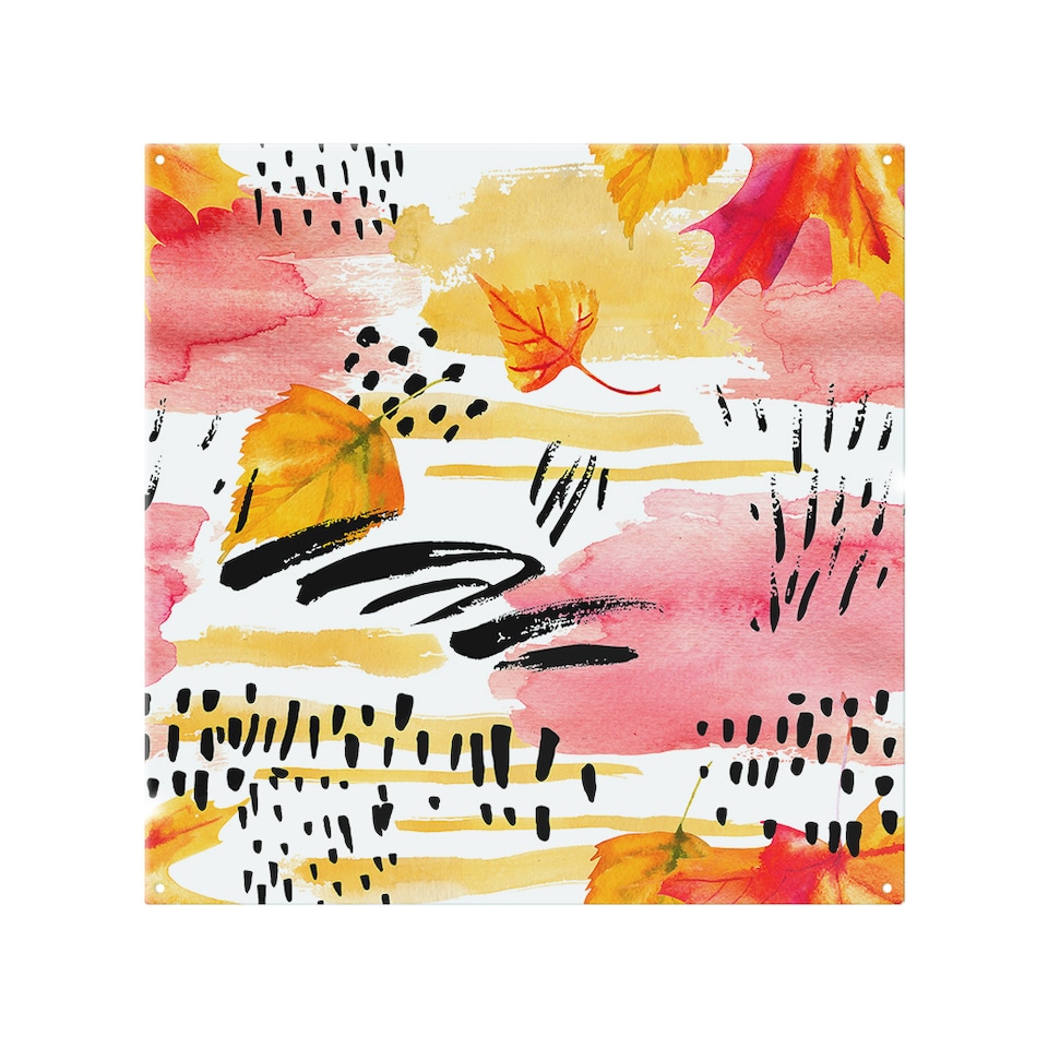 image 1 of Abstract Fall Pattern In Bright Autumn Colours Splash Back | White