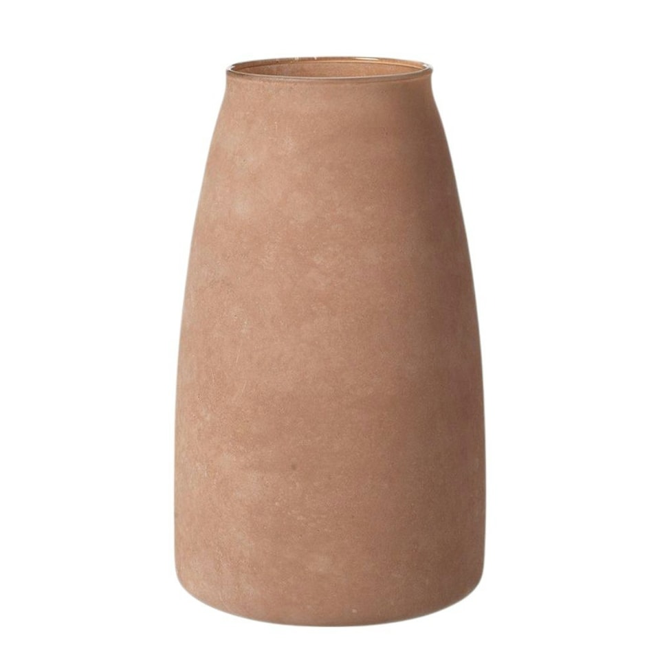 image 1 of Recycled Cloudy Frosted Glass Flower Vase - Earthy Brick - H26 x W17cm