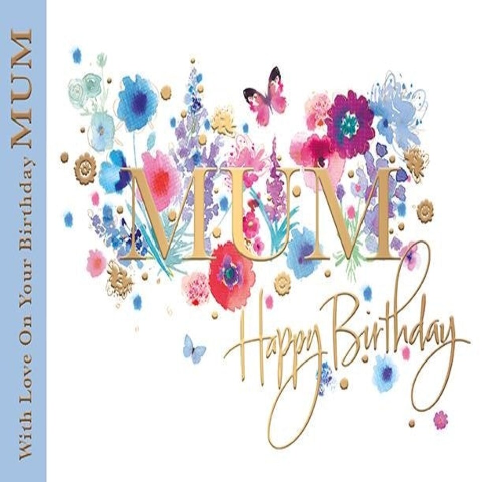 Words 'n' Wishes Artistic Mum Birthday Card, Birthday Card for Lovely Mum, Multi-Coloured