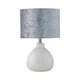 image 2 of First Choice Lighting Set of 2 Tuscan White Ceramic Lamps with Grey Crushed Velvet Shade White | Grey