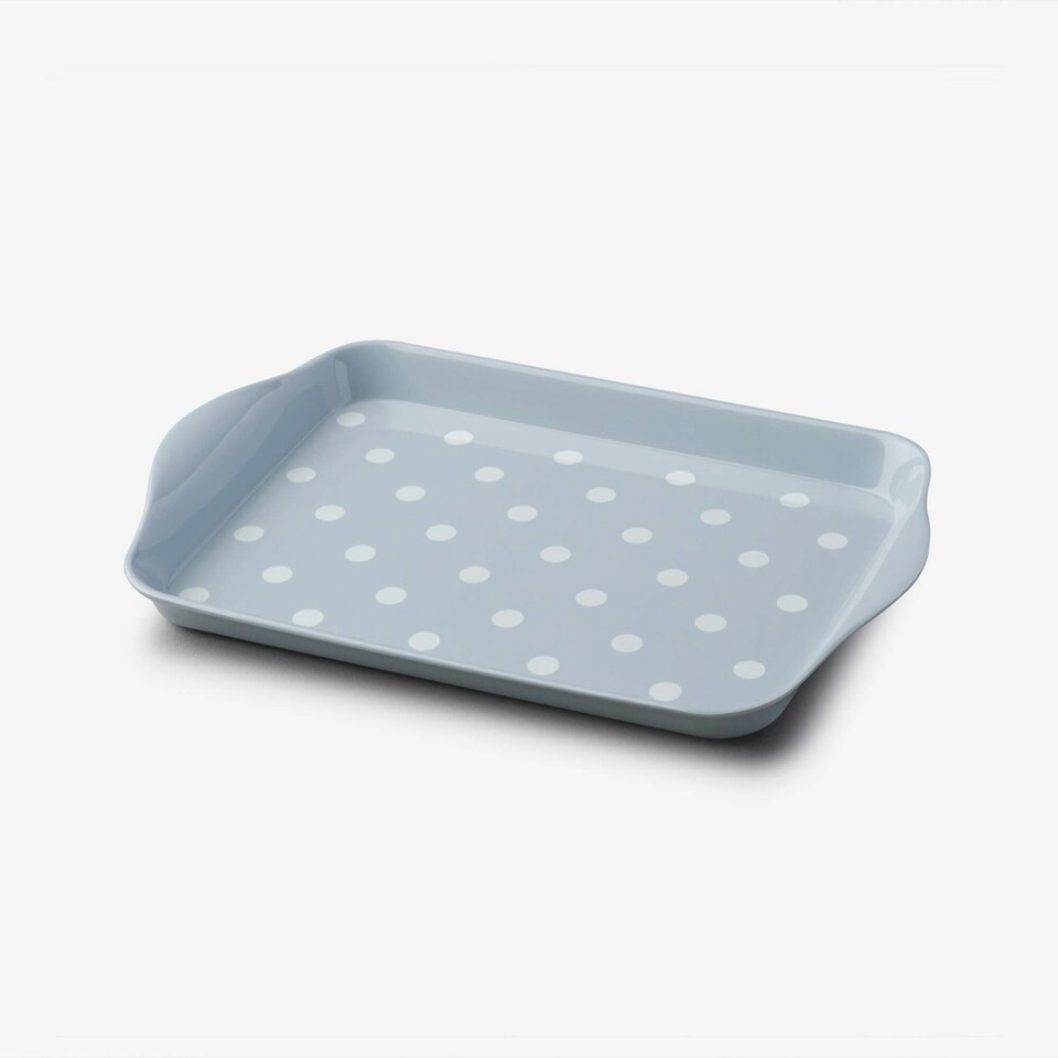 image 1 of Melamine Dotty Tray, Mini Blue | Provence Blue