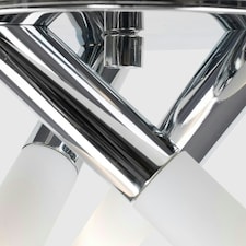 ValueLights Modern 3 Way Silver Chrome Flush Ceiling Light With Frosted Shades