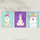 image 5 of Set of 3 Kids Bedroom Happy Llama Yoga Meditation Bright Purple Pastel Blue Wall Art Prints 12x16 Inch