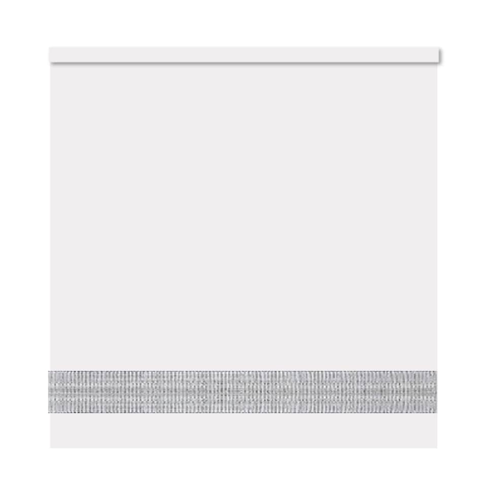 image 1 of 140cm White Straight Diamante Edge Border Roller Blind | White | White
