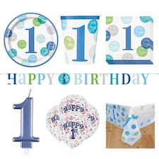 First Birthday Boy 8 Person Deluxe Party Pack