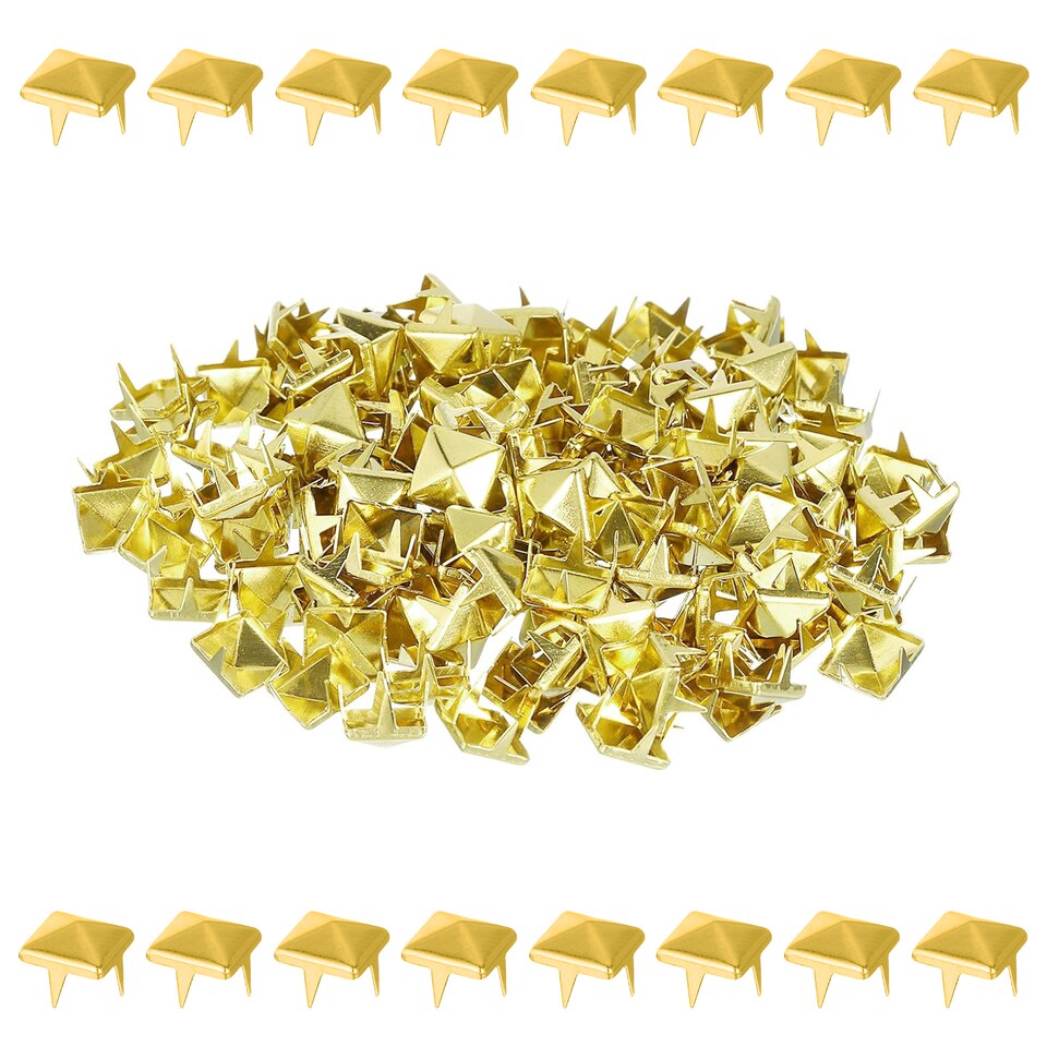 image 1 of 12mm Pyramid Shaped Nail Head Studs Square Metal Leather Rivets - 50pcs
