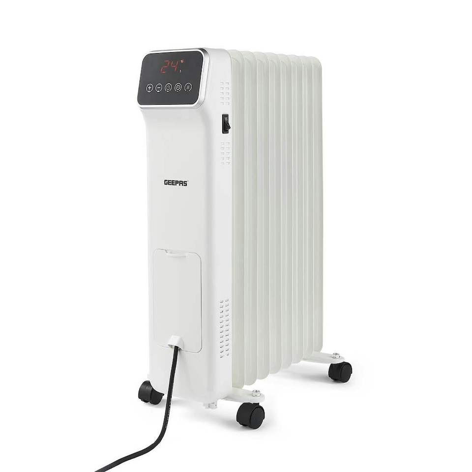 image 1 of GEEPAS Digital Oil Filled Radiator Heater 2000W, 9 Fin White