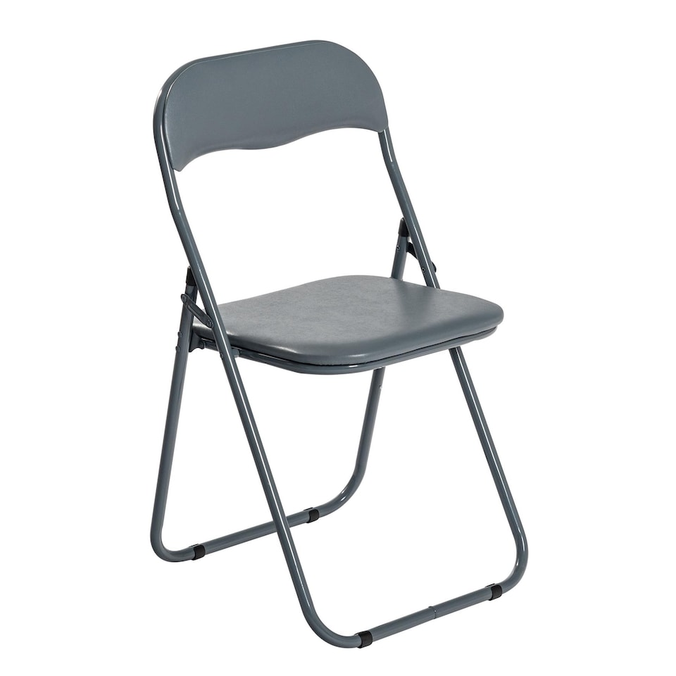 image 1 of Harbour Housewares Padded Folding Chair - Grey | Grey | Grey