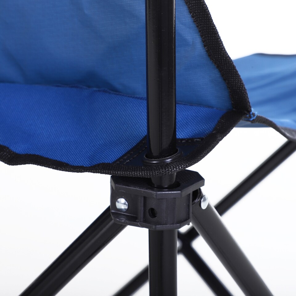 image 1 of Outsunny 6 Seat Folding Sports Bench Portable Sports Team Bench Spectator Chair with Cooler Bag and Carrying Bag for Outdoor Picnic Camping - Blue