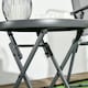 image 9 of Outsunny Round Folding Side Table w/ Imitation Marble Glass Top, White