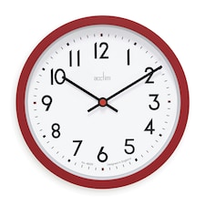 Acctim Elstow Small Kitchen Wall Clock Quartz Retro Style 20cm | Red | Clay | One Size