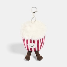 OHS Character Novelty Bag Charm Keyring Soft Fleece Keychain | Red | Poppy the Popcorn | One Size