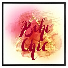 Boho chic lettering on beautiful watercolour (Picture Frame) Black | XL