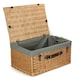 image 4 of 62cm Buff Wicker Picnic Basket with Lining | White | White | One Size