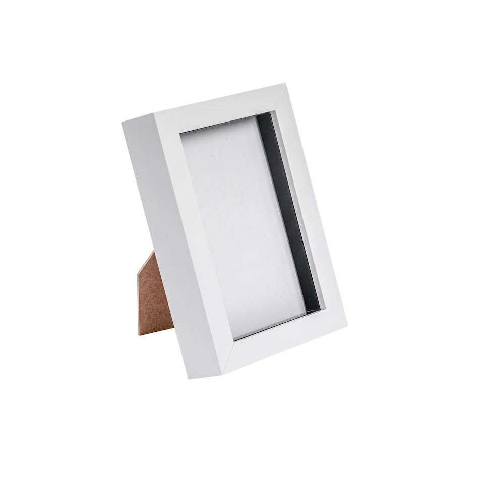 image 1 of Nicola Spring 4 x 6" Photo Frame - White - 3D Photo Frame Picture Frame Box Portrait Display Case (17.5 x 12.5cm)