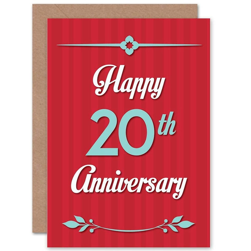 image 1 of Happy 20Th 20 Years Wedding For Wife Husband Anniversary Card
