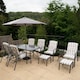 image 1 of Hadleigh Reclining Garden Dining And Leisure Furniture Set In Grey
