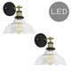 image 2 of ValueLights Wallace Pair of Black Indoor Wall Lanterns and E27 Pear LED 4W Warm White 2700K Bulbs