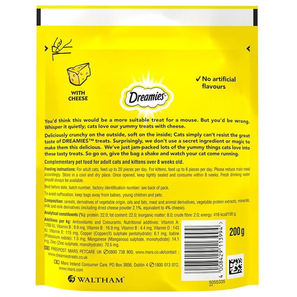 image 1 of Dreamies Cat Treats With Cheese Mega Pack 6 x 200g