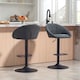 image 8 of HOMCOM Bar Stools Set of 2, Upholstered Swivel Barstools, Height Adjustable Breakfast Bar Chairs with Backrest and Footrest for Kitchen Island Counter, Dining Room, Dark Grey | Grey