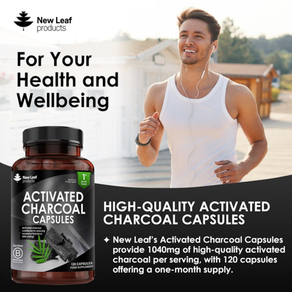 image 1 of Activated Charcoal Capsules - 1040mg P/S 120 Fill