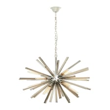 Interiors by Premier Grey Glass And Chrome Finish Light Silver